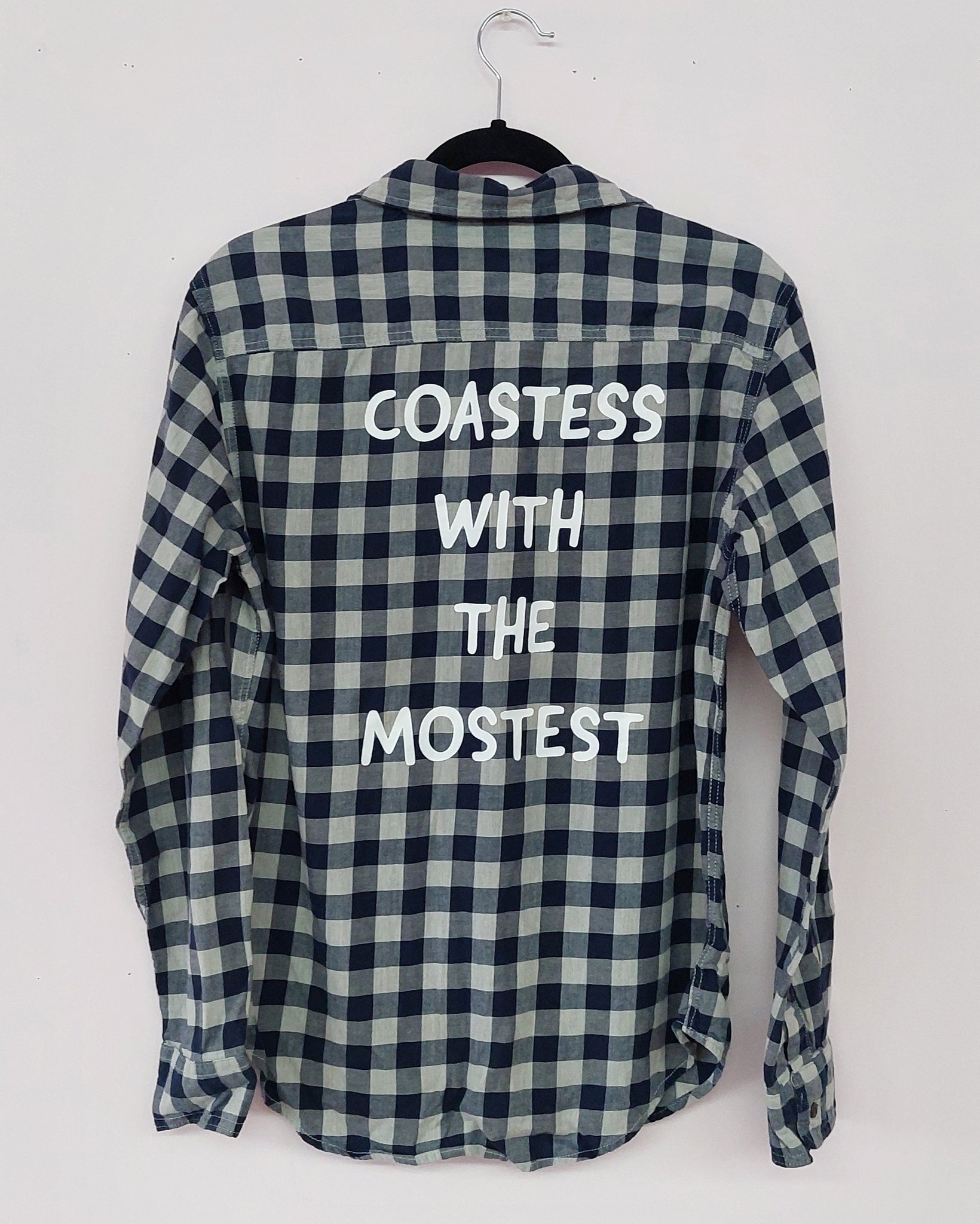 Upcycled Coastess Plaid NAVY/GREY Unisex S