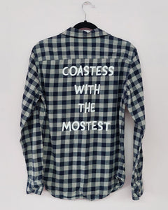 Upcycled Coastess Plaid NAVY/GREY Unisex S