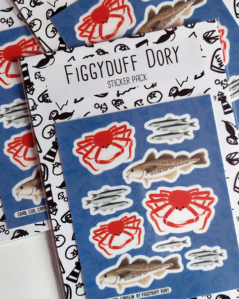 Crab, Cod & Capelin Sticker Pack