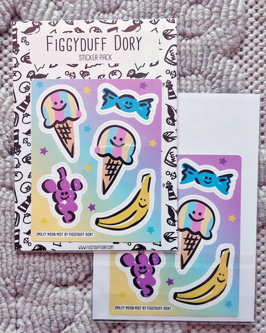 Smiley Moon Mist Sticker Pack